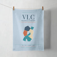 Thumbnail for Valencia Airport (VLC) design on light blue towel