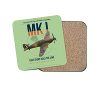 Thumbnail for Hawker Hurricane Mk I design on light green 1 piece coaster