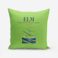 Thumbnail for Elmira Corning Regional Airport (ELM) design on light green pillow