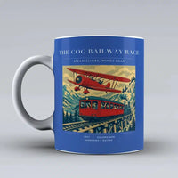 Thumbnail for VINTAGE G4347 - The Cog Railway Race - Ceramic Mug design on blue