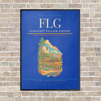Thumbnail for Flagstaff Pulliam Airport FLG vertical canvas print - framed - blue background