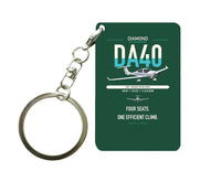 Thumbnail for Diamond DA40 design on dark green designed key chain, double-side print