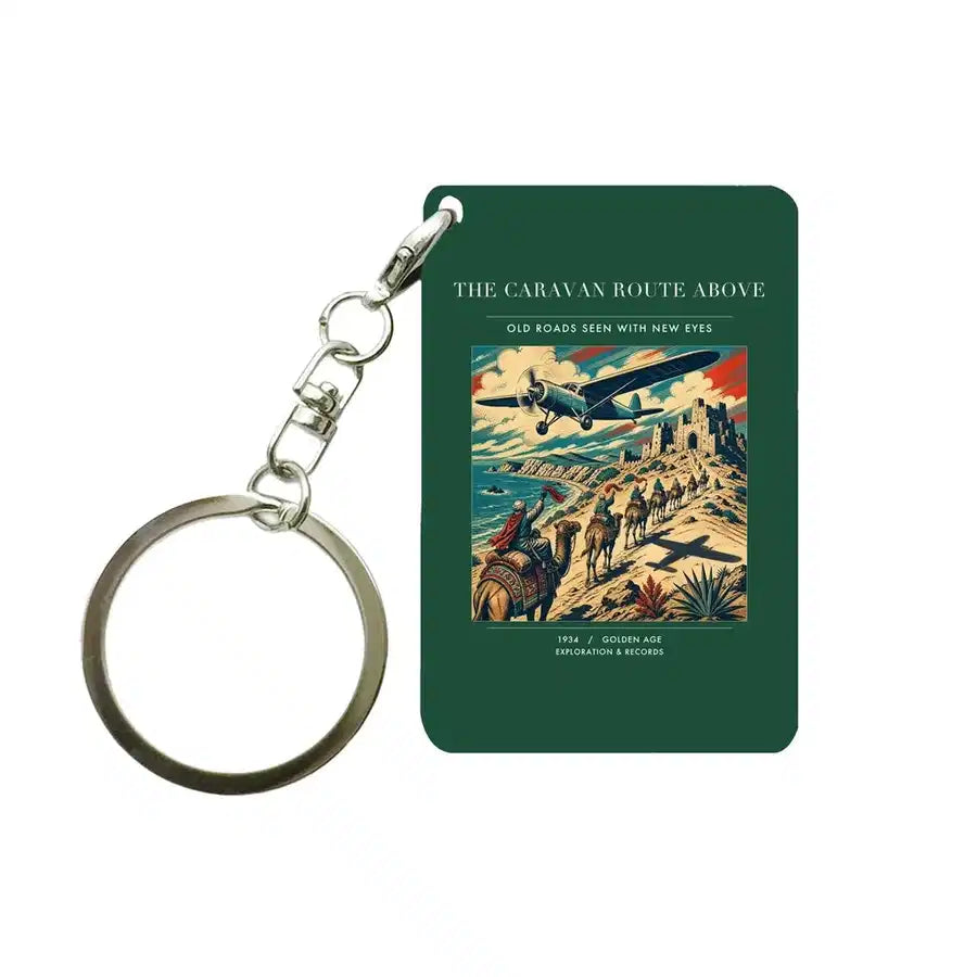 VINTAGE G4332 - The Caravan Route Above - Designed Key Chain design on darkgreen