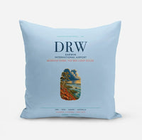Thumbnail for Darwin International Airport (DRW) design on light blue pillow