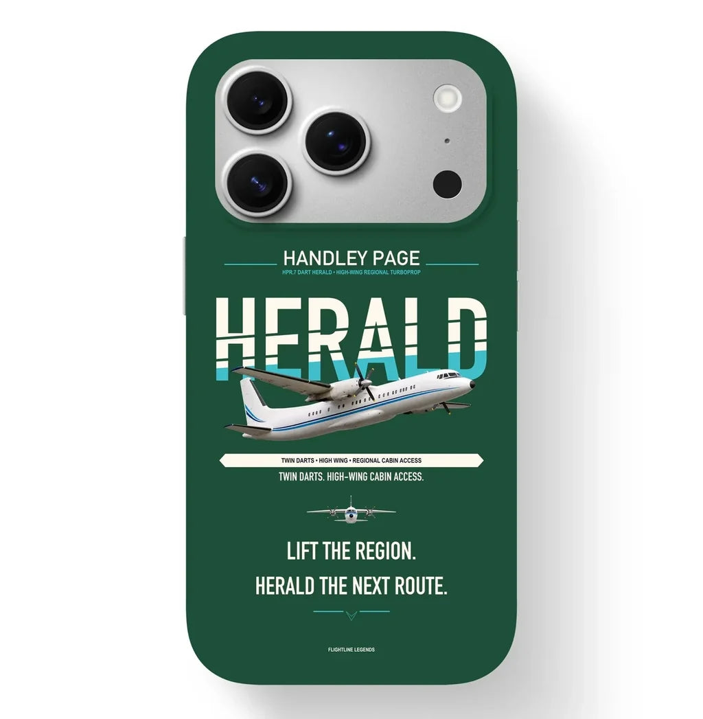 Handley Page HPR.7 Dart Herald Case design on dark green iphone case