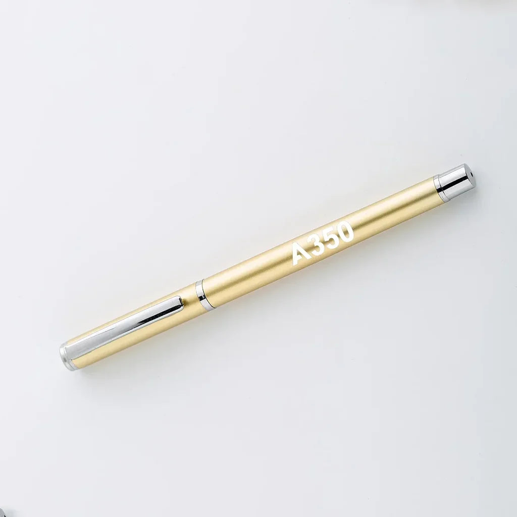 Airbus A350 Flat Text ballpen - gold