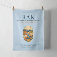 Thumbnail for Marrakech Menara Airport (RAK) design on light blue towel
