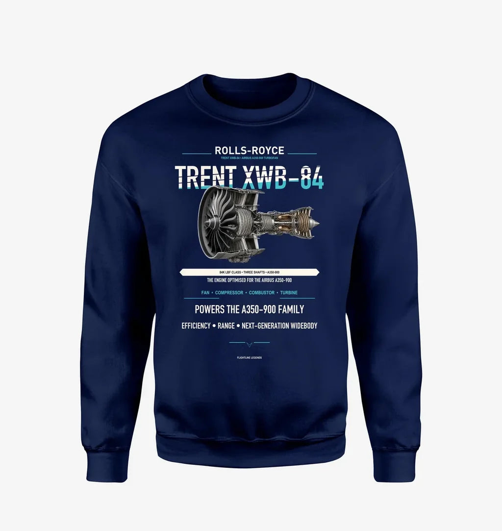 TRENT XWB-84 design on navy blue sweatshirt