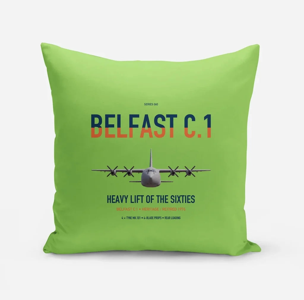 Short Belfast C.1 design on light green pillow