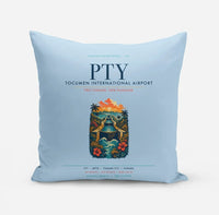 Thumbnail for Panama City Tocumen International Airport (PTY) design on light blue pillow