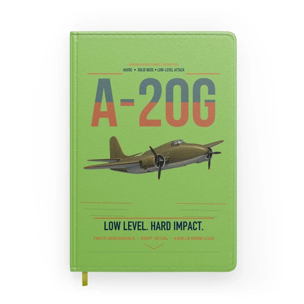 A-20G Havoc design on light green notebook
