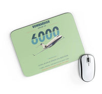Thumbnail for Bombardier Global 6000 design on light green rectangle mouse pad