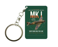 Thumbnail for Hawker Hurricane Mk I design on dark green designed key chain, double-side print