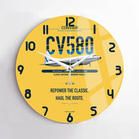 Thumbnail for Convair 580 design on yellow no frame wall clock