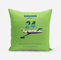 Thumbnail for Bombardier Learjet 24 design on light green pillow