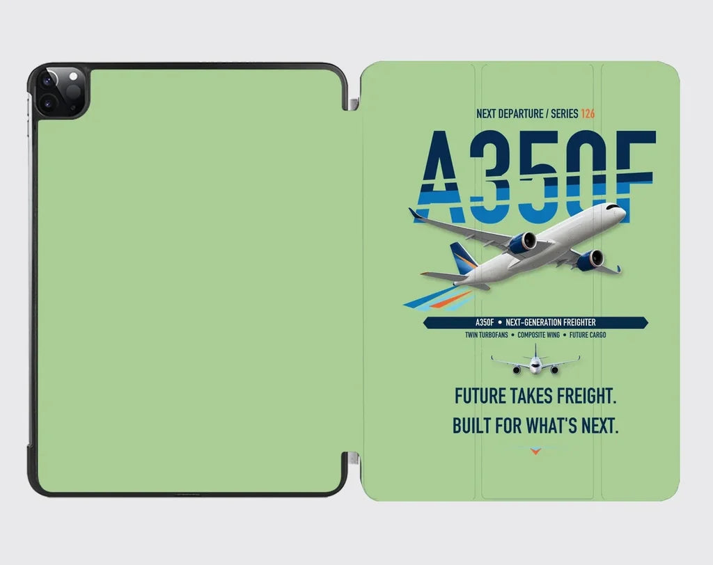 Airbus A350F design on light green ipad tablet case