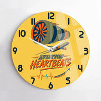 Thumbnail for Aviation Heartbeats V2 design on yellow no frame wall clock