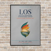 Thumbnail for Murtala Muhammed International Airport LOS vertical canvas print - framed - light gray background