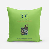 Thumbnail for Richmond International Airport (RIC) design on light green pillow