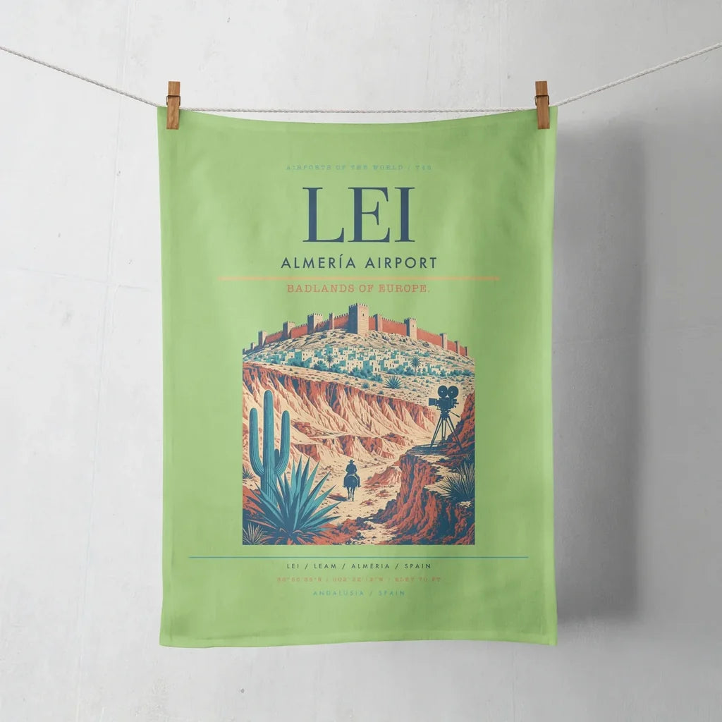 Almería Airport (LEI) design on light green towel