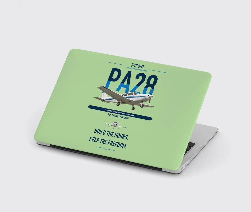 Piper PA-28 Cherokee design on light green MacBook case
