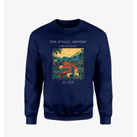Thumbnail for VINTAGE G4524 - The Jungle Airstrip - Designed Sweatshirts design on navyblue
