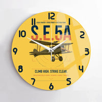Thumbnail for Royal Aircraft Factory S.E.5a design on yellow no frame wall clock