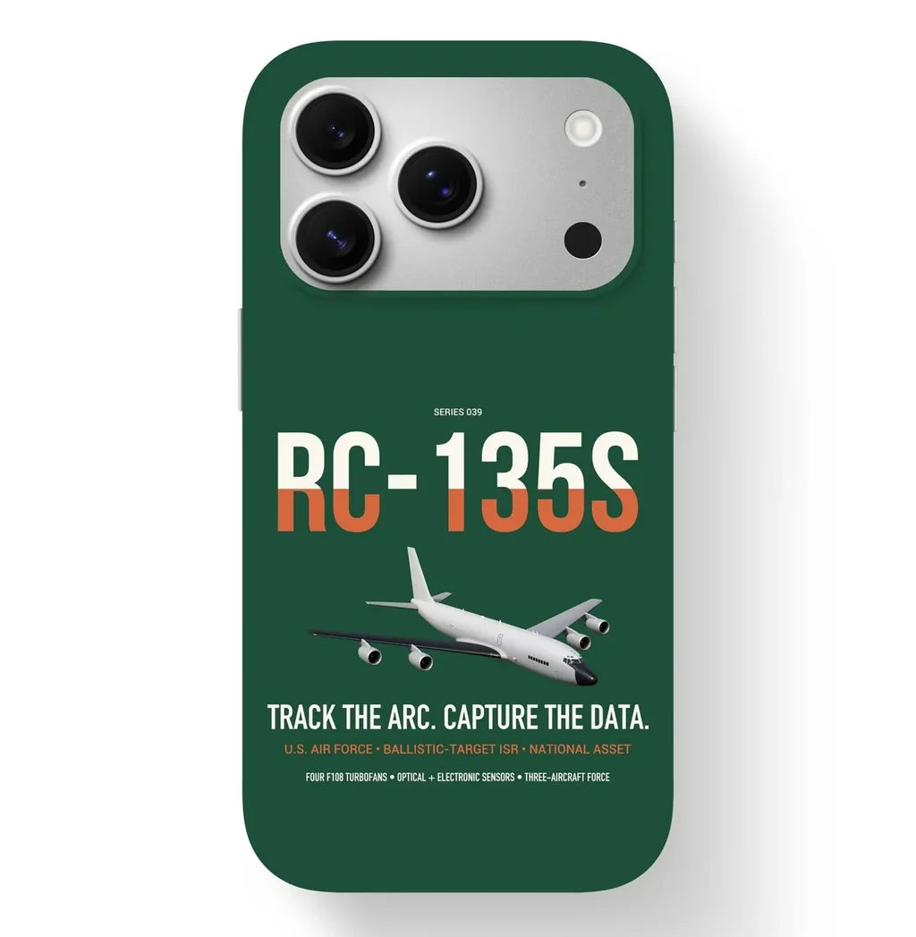 RC-135S Cobra Ball design on dark green magsafe iphone case, for iPhone 17 Pro