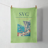 Thumbnail for Stavanger Airport, Sola (SVG) design on light green towel