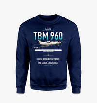 Thumbnail for Daher TBM 960 design on navy blue sweatshirt