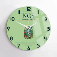Thumbnail for Nagasaki Airport (NGS) design on light green no frame wall clock