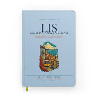 Thumbnail for Lisbon Humberto Delgado Airport (LIS) design on light blue notebook