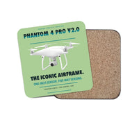 Thumbnail for DJI Phantom 4 Pro V2.0 design on light green 1 piece coaster