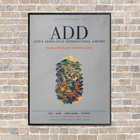 Thumbnail for Addis Ababa Bole International Airport ADD vertical canvas print - framed - light gray background
