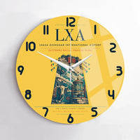 Thumbnail for Lhasa Gonggar International Airport (LXA) design on yellow no frame wall clock