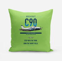 Thumbnail for Beechcraft King Air C90 design on light green pillow