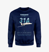 Thumbnail for Bombardier Learjet 31A design on navy blue sweatshirt