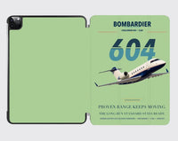 Thumbnail for Bombardier Challenger 604 design on light green ipad tablet case