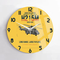 Thumbnail for Airbus H215M design on yellow no frame wall clock