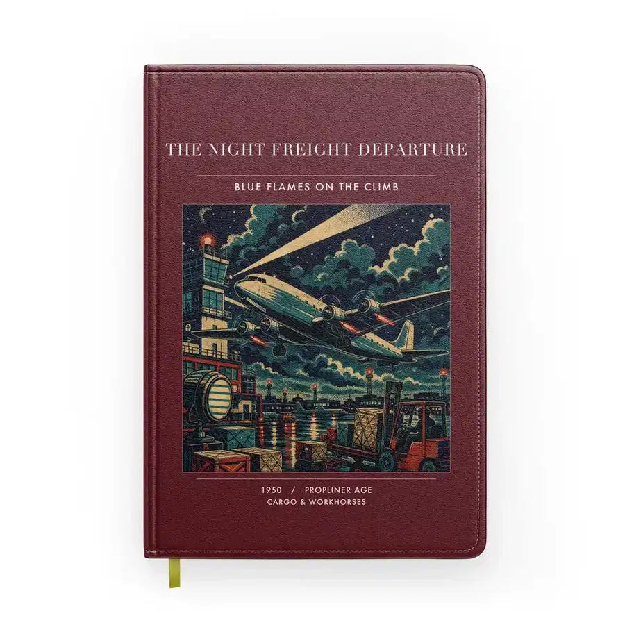 VINTAGE G4248 - The Night Freight Departure - Designed Notebooks design on darkred
