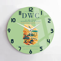 Thumbnail for Al Maktoum International Airport (DWC) design on light green no frame wall clock