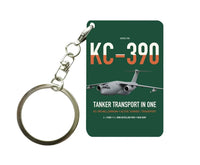 Thumbnail for Embraer KC-390 Millennium design on dark green designed key chain, double-side print