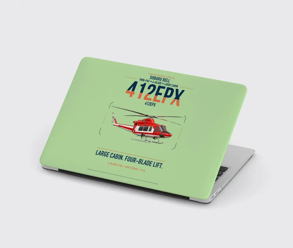 SUBARU Bell 412EPX design on light green MacBook case