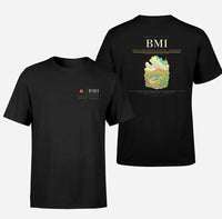 Thumbnail for Central Illinois Regional Airport (BMI) design printed on black double-side t-shirt