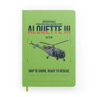 Thumbnail for Aérospatiale SA 316B Alouette III design on light green notebook