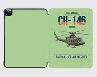 Thumbnail for Bell Canada CH-146 Griffon design on light green ipad tablet case