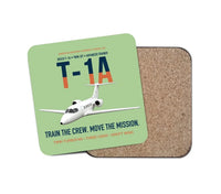 Thumbnail for T-1A Jayhawk Advanced Jet Trainer design on light green 1 piece coaster