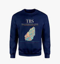 Thumbnail for Tbilisi International Airport (TBS) design on navy blue sweatshirt