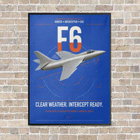Thumbnail for Hawker Hunter F6 vertical canvas print - framed - blue background