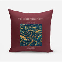 Thumbnail for VINTAGE G4133 - The Night Freight Jets - Designed Pillows design on darkred